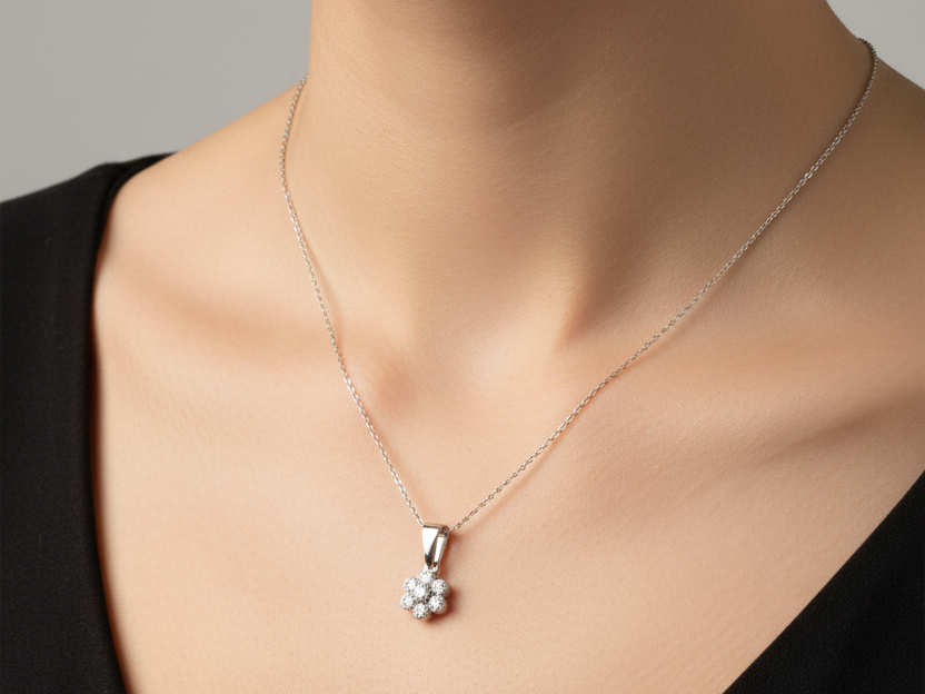 Silver Cz Stone Pendant