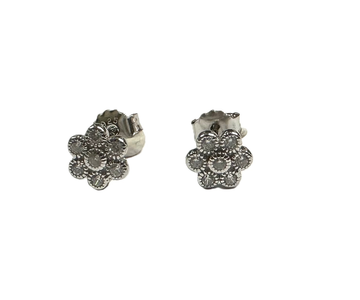 White Cz Silver Earring
