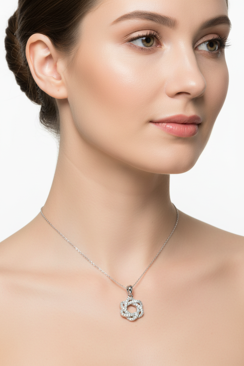 Silver Cz Stone Pendant