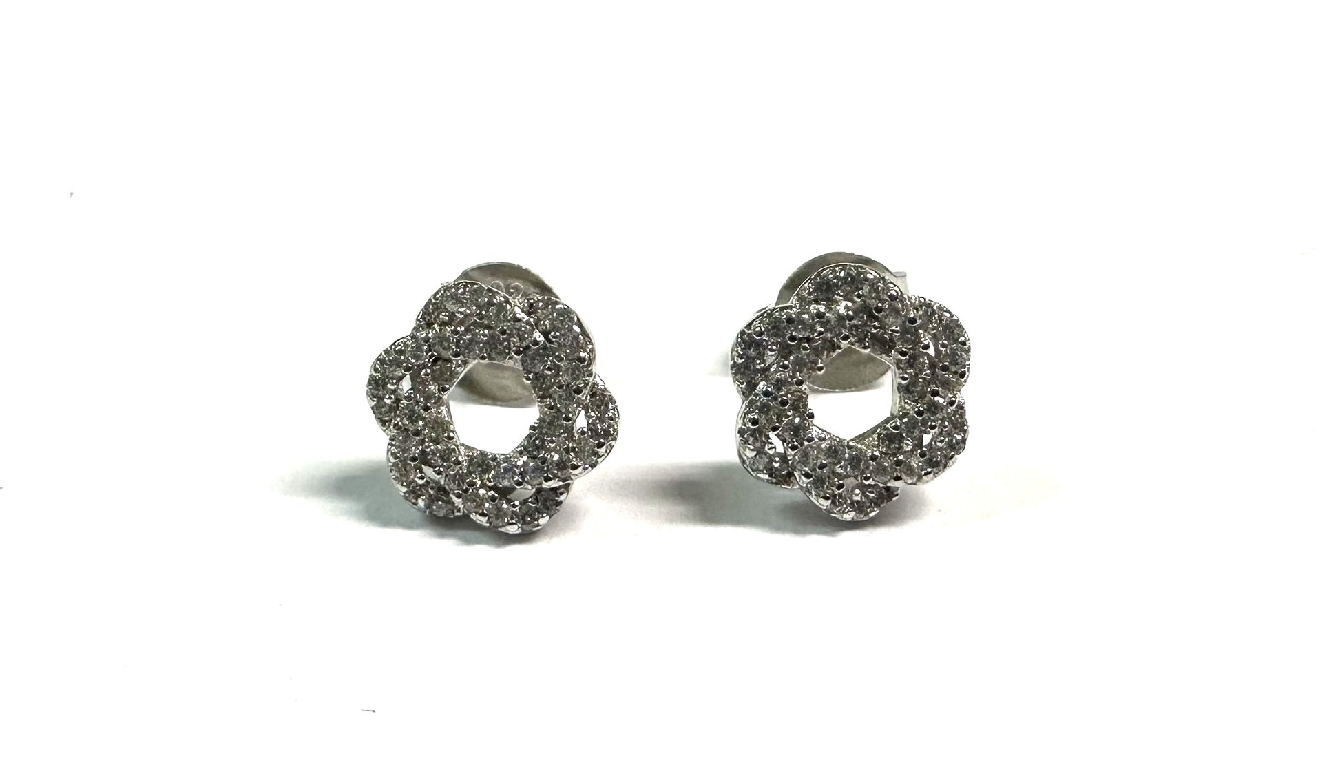 White Cz Silver Earring