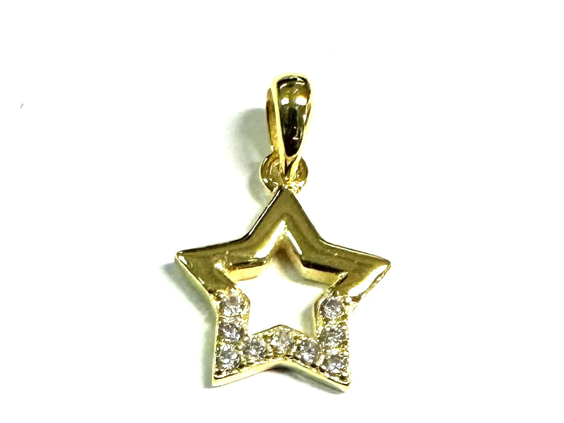Gold Plated Silver Star Design Pendant