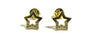 Gold Plated White Cz Silver Star Design Earring