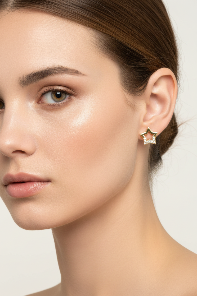 Gold Plated Silver Star Design Pendant