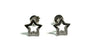 White Cz Silver Star Design Earring