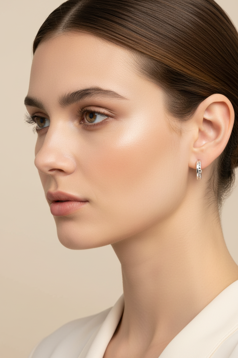Silver Huggies earring
