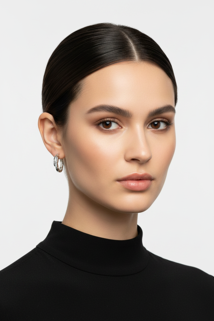 Silver Huggies earring