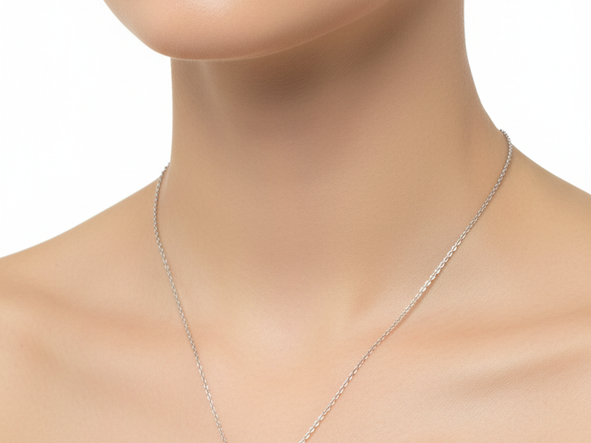 White Cubic Zirconia Silver Necklace