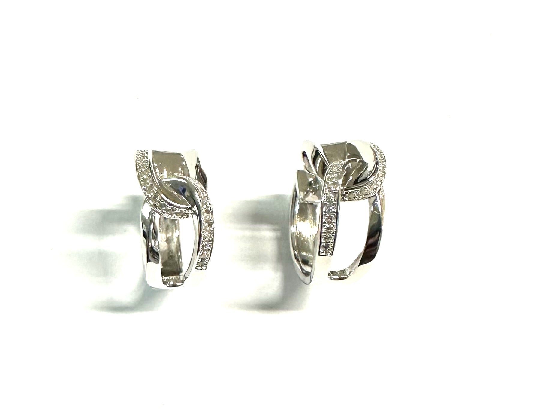 White Cz Silver Earring