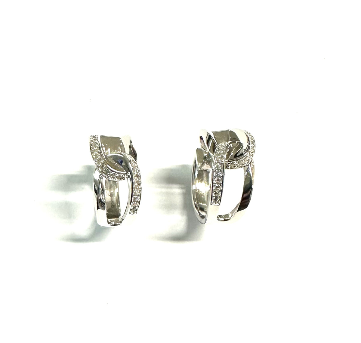 White Cz Silver Earring