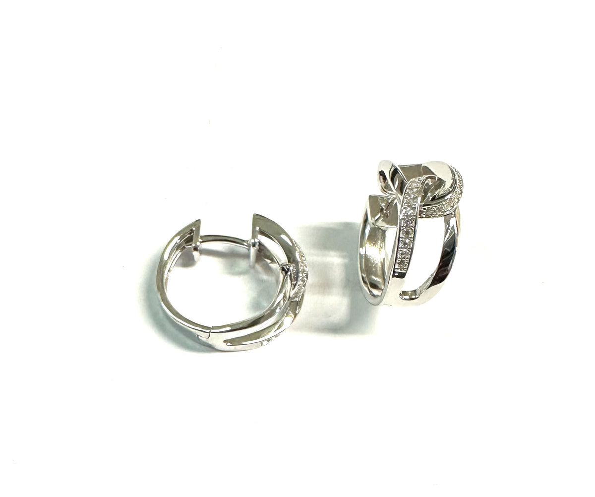 White Cz Silver Earring