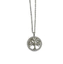 White Cubic Zirconia Silver Tree Of Life Necklace