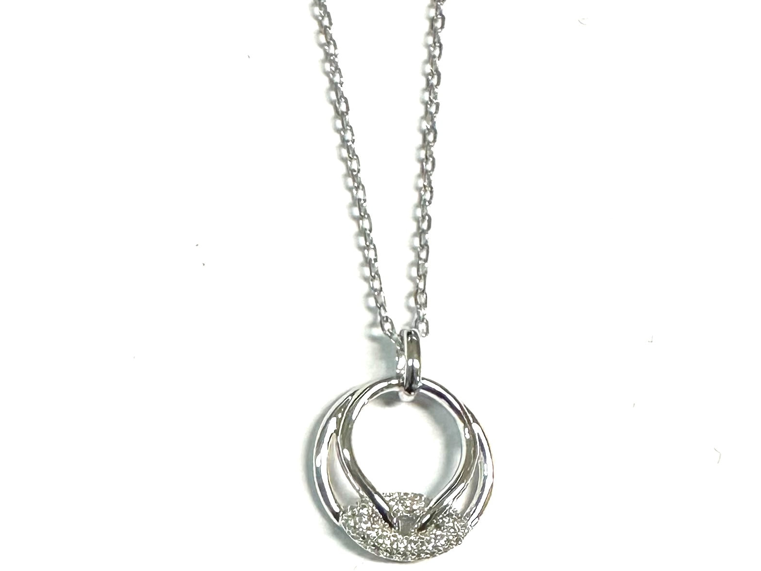 White Cubic Zirconia Silver Necklace