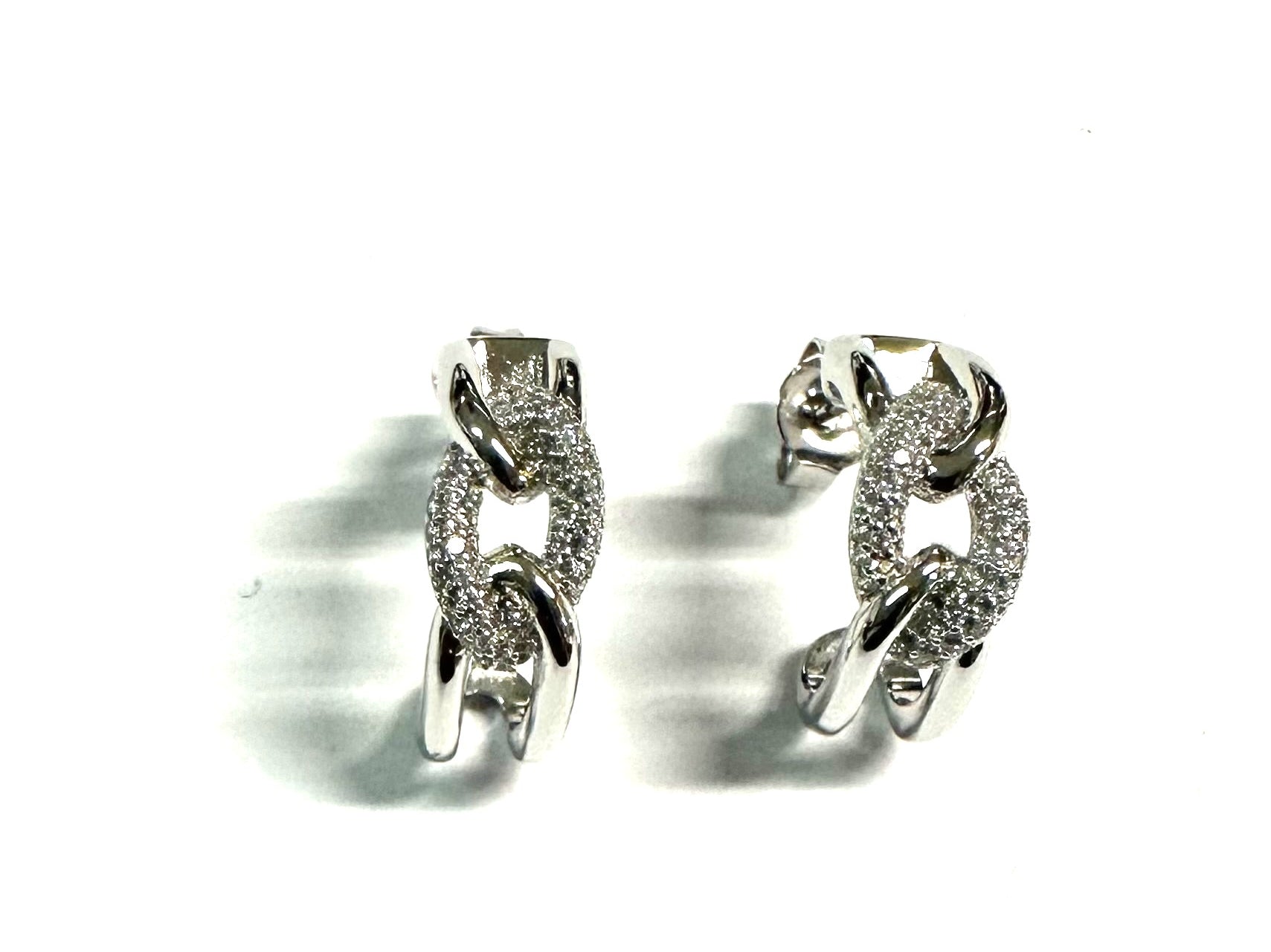 White Cz Silver Earring