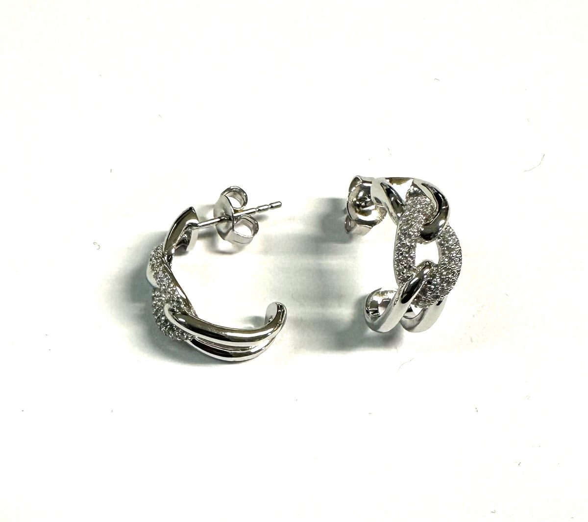 White Cz Silver Earring