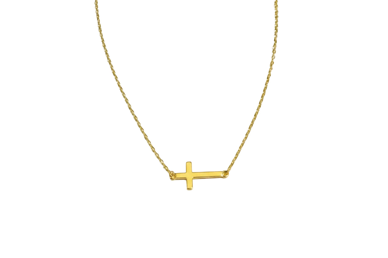 Gold Plated Silver Cross Necklace