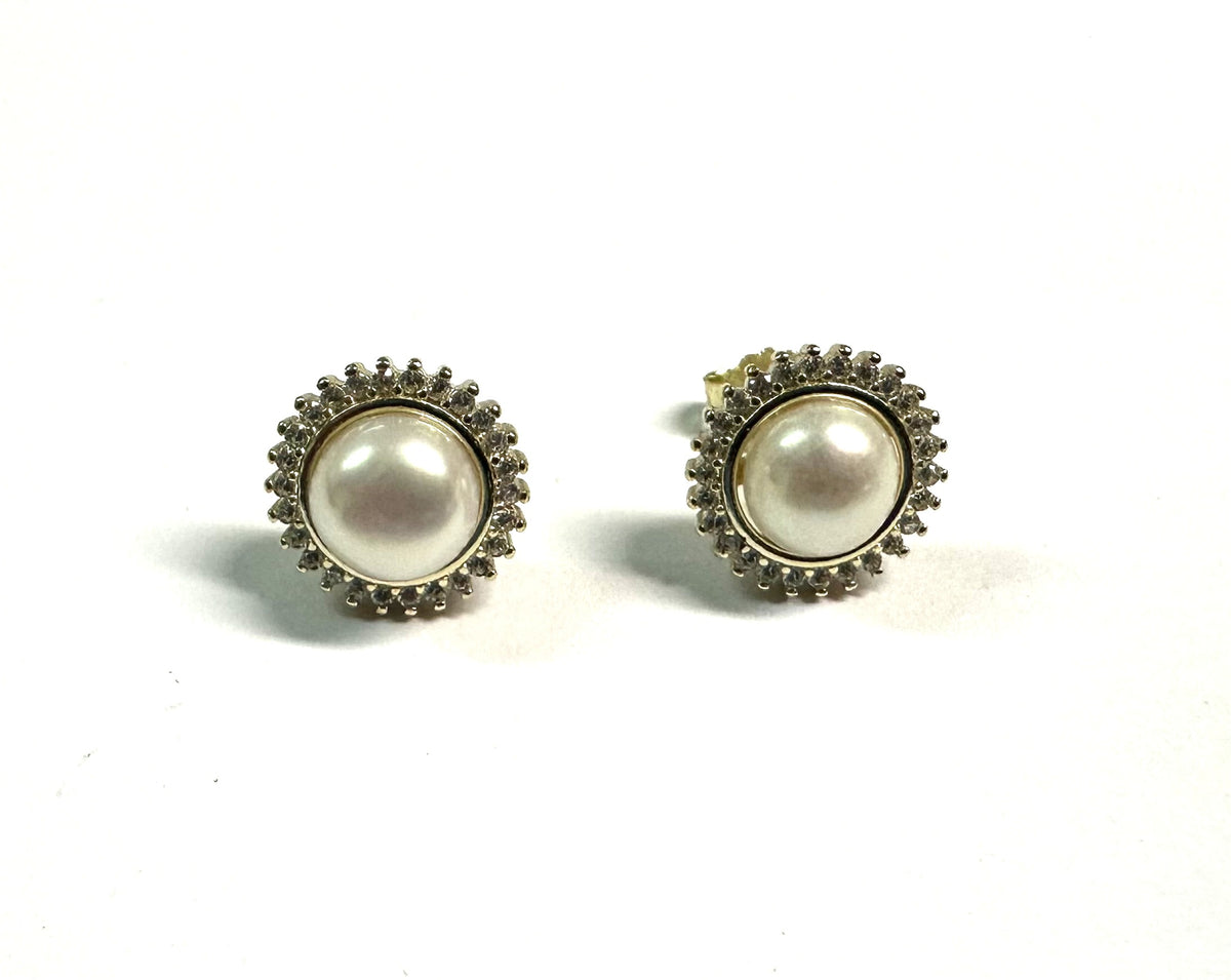 Gold Plated Silver Pearl Earring