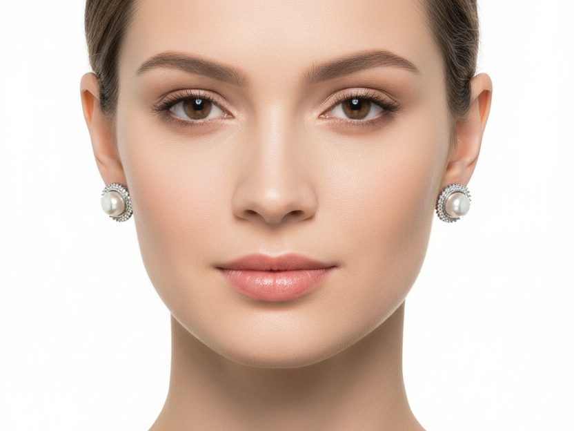 Silver Pearl Earring
