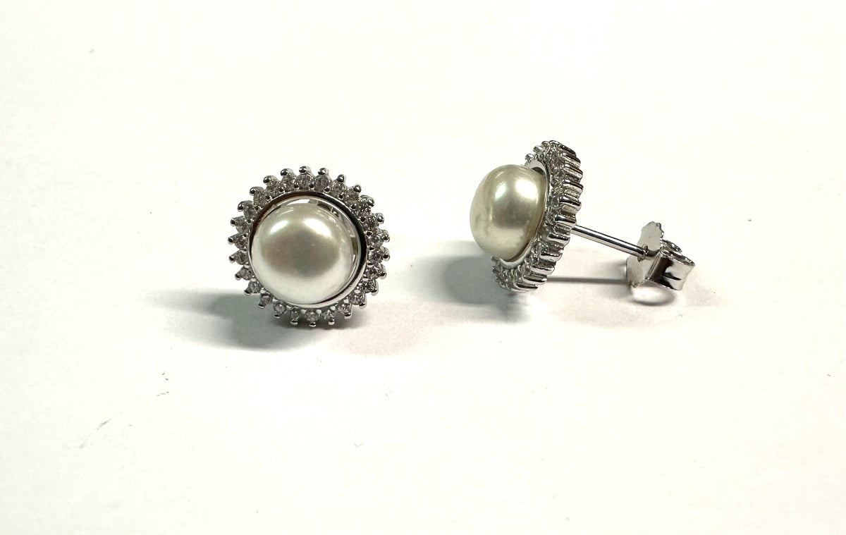 Silver Pearl Earring
