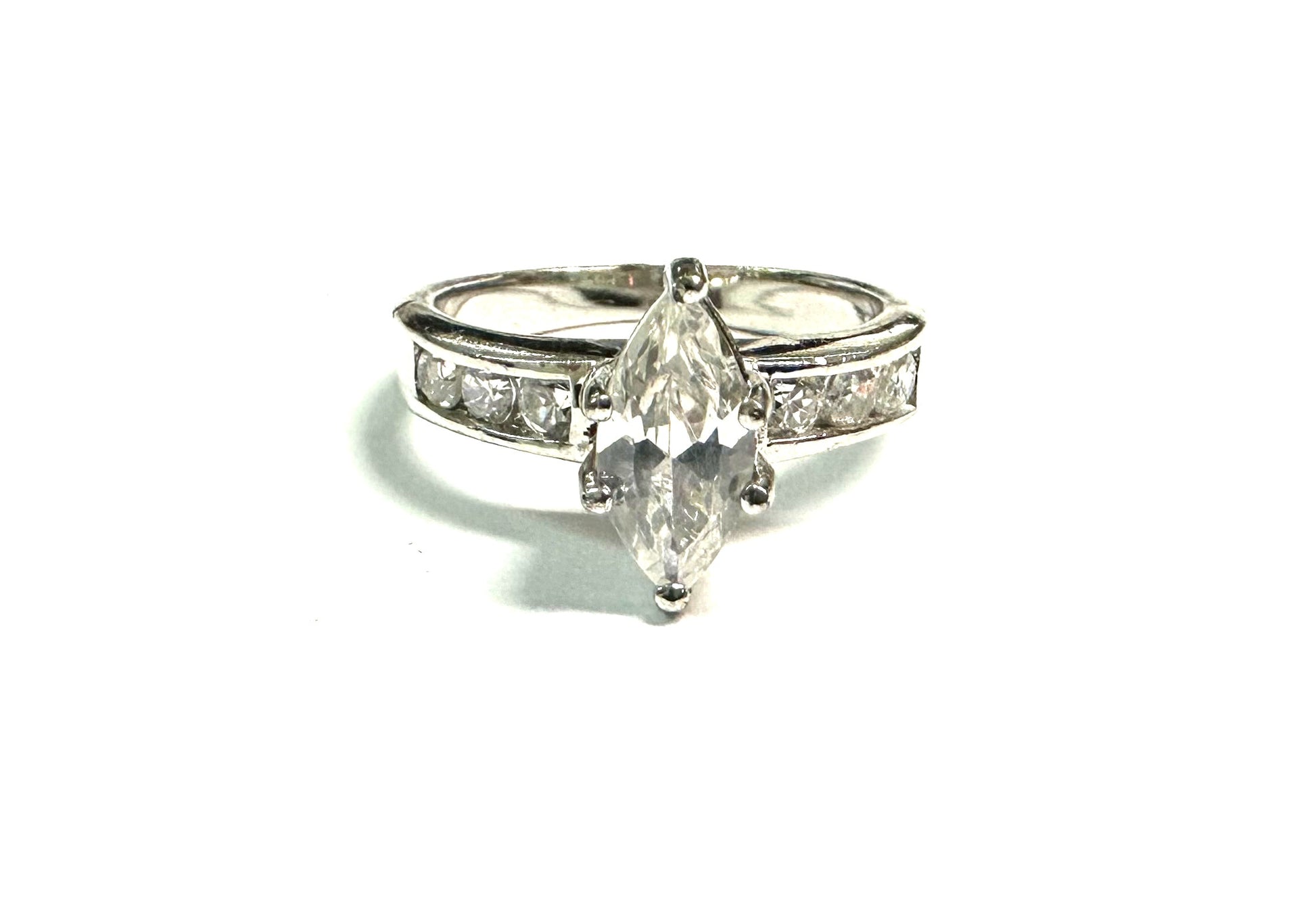 White Cubic Zirconia Silver Ring