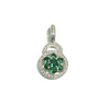 Emerald Green And White Cz Silver Pendant