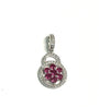Ruby And White Cz Silver Pendant