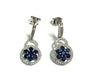 Sapphire and White Cubic Zirconia Silver Earring