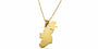Gold Plated Silver Map Of Ireland With Shamrock Charm Necklace