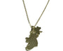 Silver Map Of Ireland With Shamrock Charm Necklace