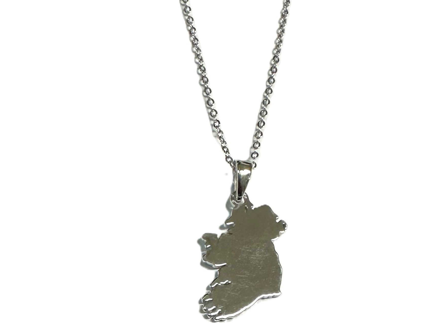 Silver Map Of Ireland Necklace