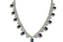 Silver Sapphire And White CZ Necklace