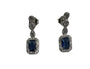 Sapphire And White Cubic Zirconia Silver Earring