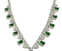 Silver Emerald And White CZ Necklace