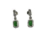 Emerald And White Cubic Zirconia Silver Earring