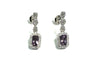 Amethyst And White Cubic Zirconia Silver Earring