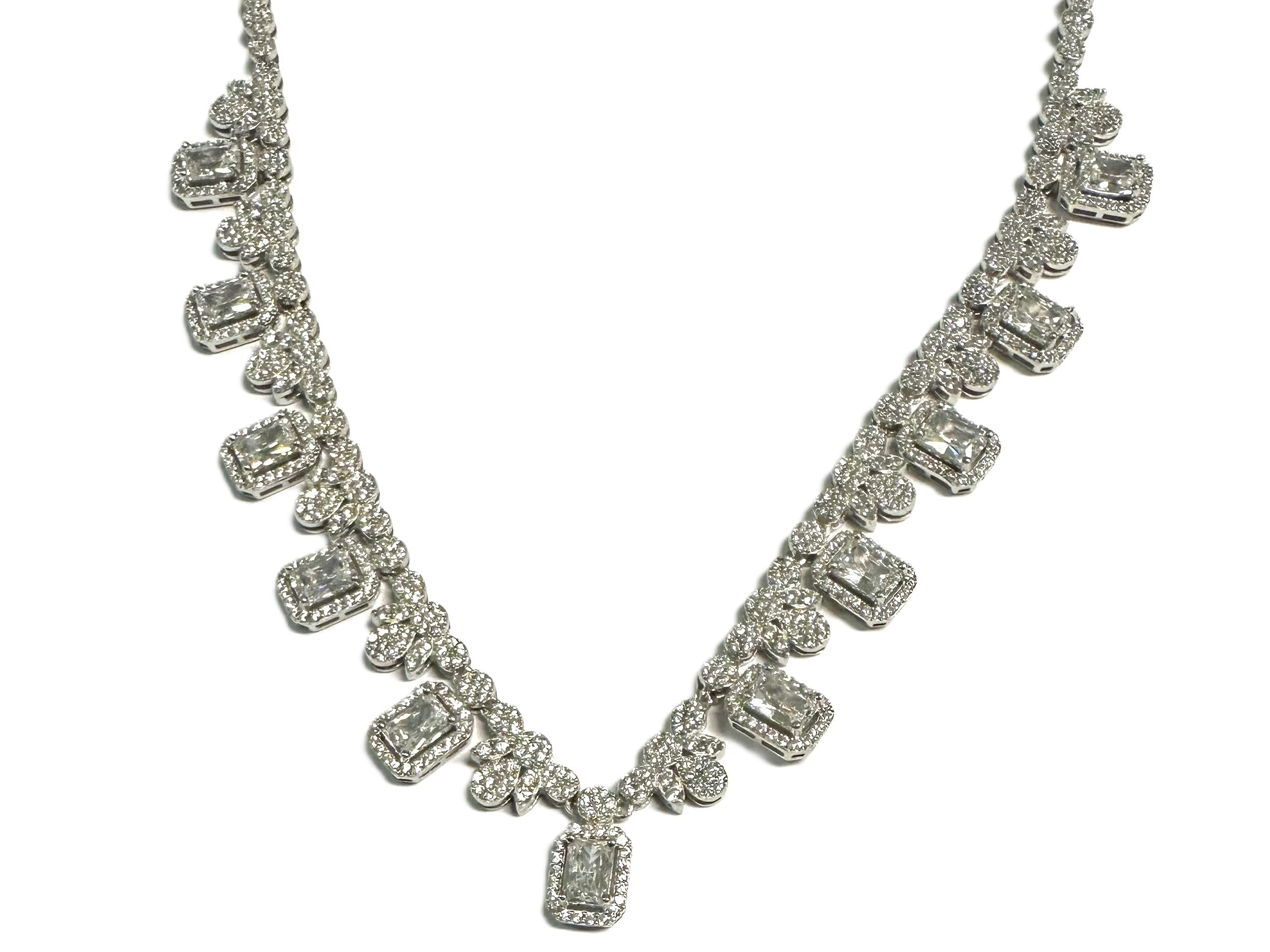 White Cubic Zirconia Silver Necklace