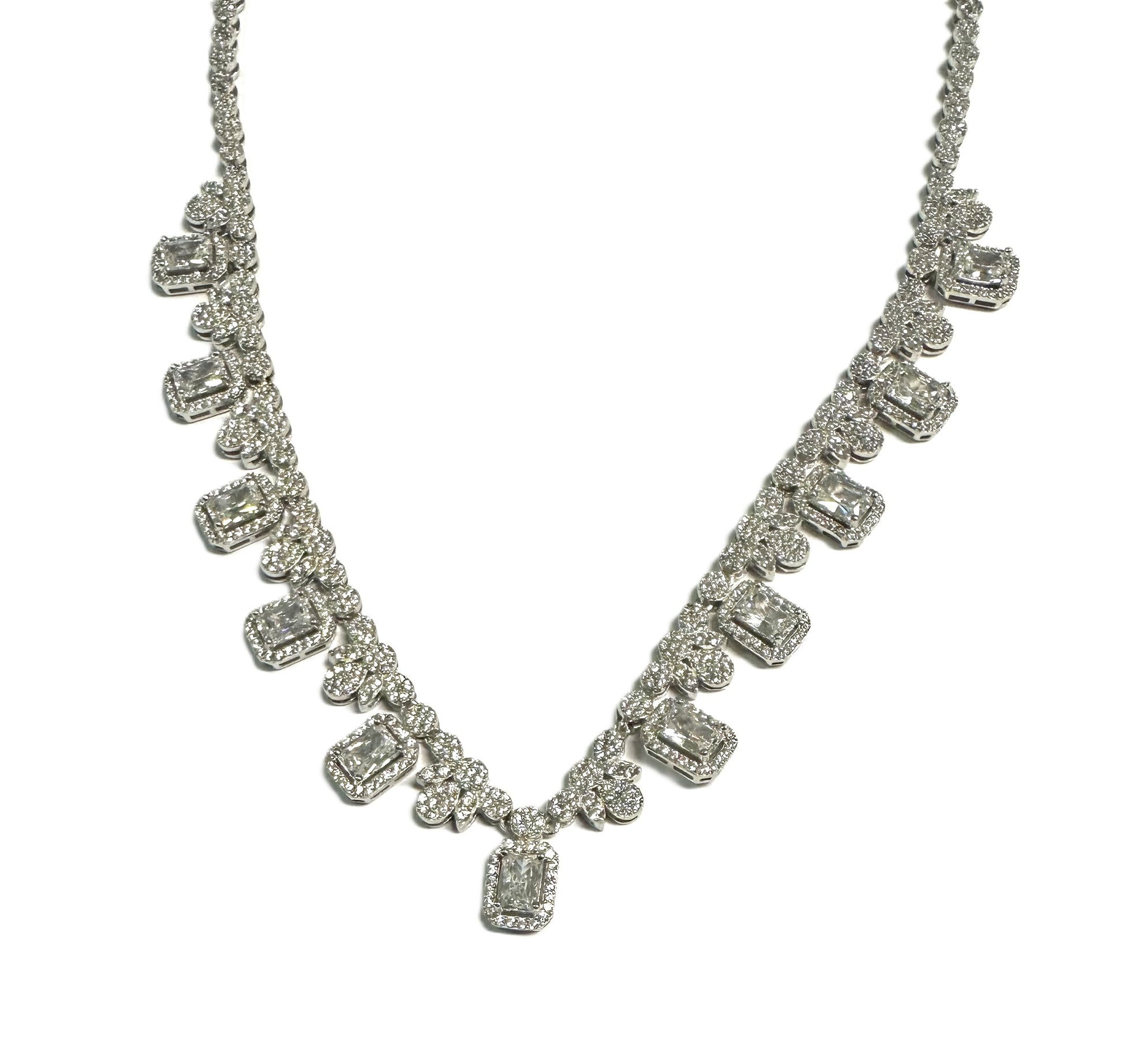 White Cubic Zirconia Silver Earring