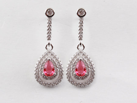 A Pink Cubic Zirconia Earring.