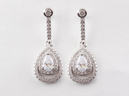 A White Cubic Zirconia Earring.