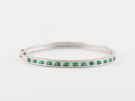 Emerald Cubic Zirconia Bangle