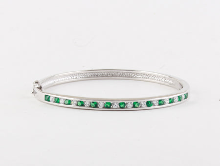 Emerald Cubic Zirconia Bangle