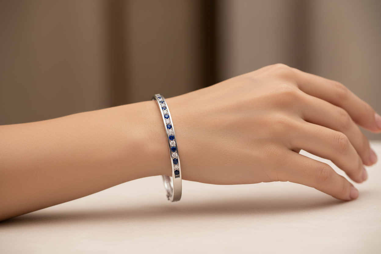 Sapphire Cubic Zirconia Bangle