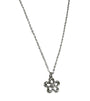 Silver White CZ Flower Design Necklace