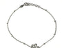 Silver Cz Stone Set Flower Design Bracelet