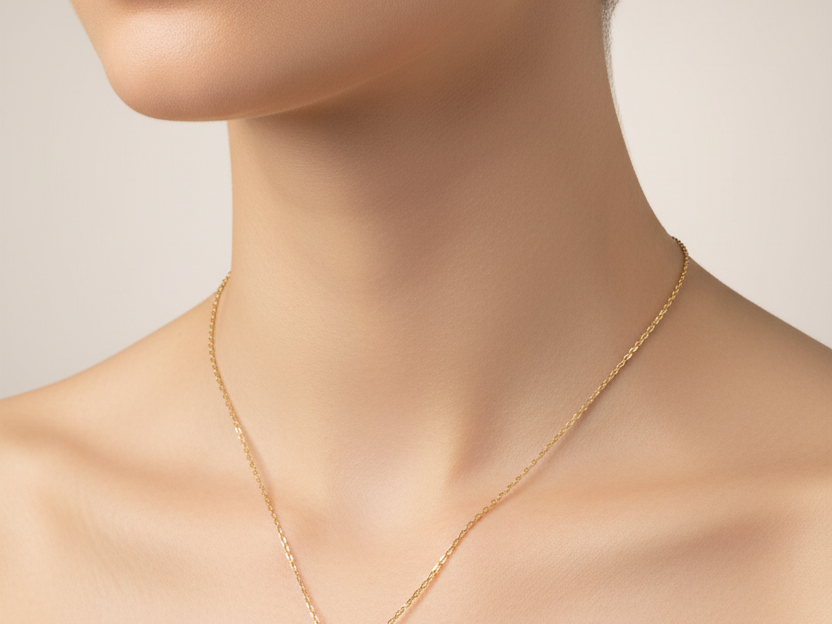 Yellow Plated Silver White CZ Necklace