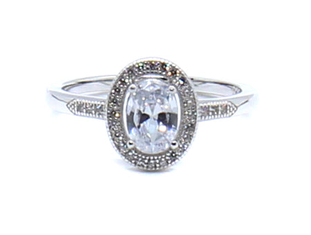 A White Cubic Zirconia Ring.