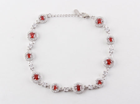 A Red Garnet Cubic Zirconia Bracelet