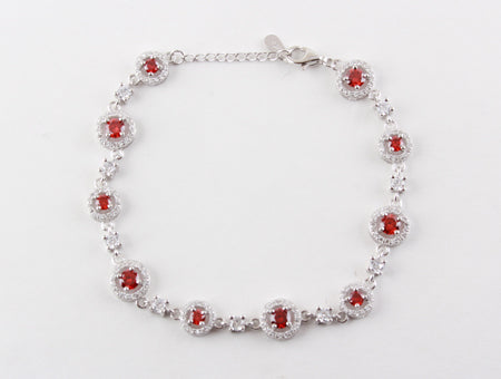 A Red Garnet Cubic Zirconia Bracelet