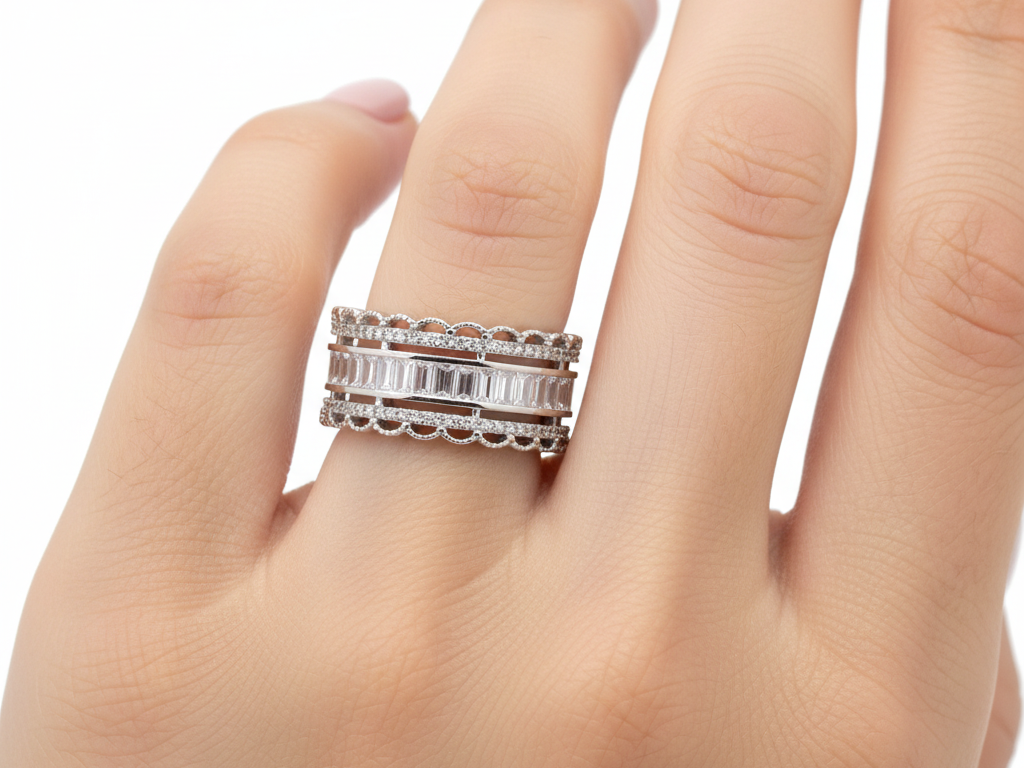 A White Cubic Zirconia Ring.