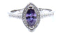 A Amethyst & White Cubic Zirconia Ring