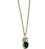 Yellow Plated Silver Emerald & White CZ Necklace
